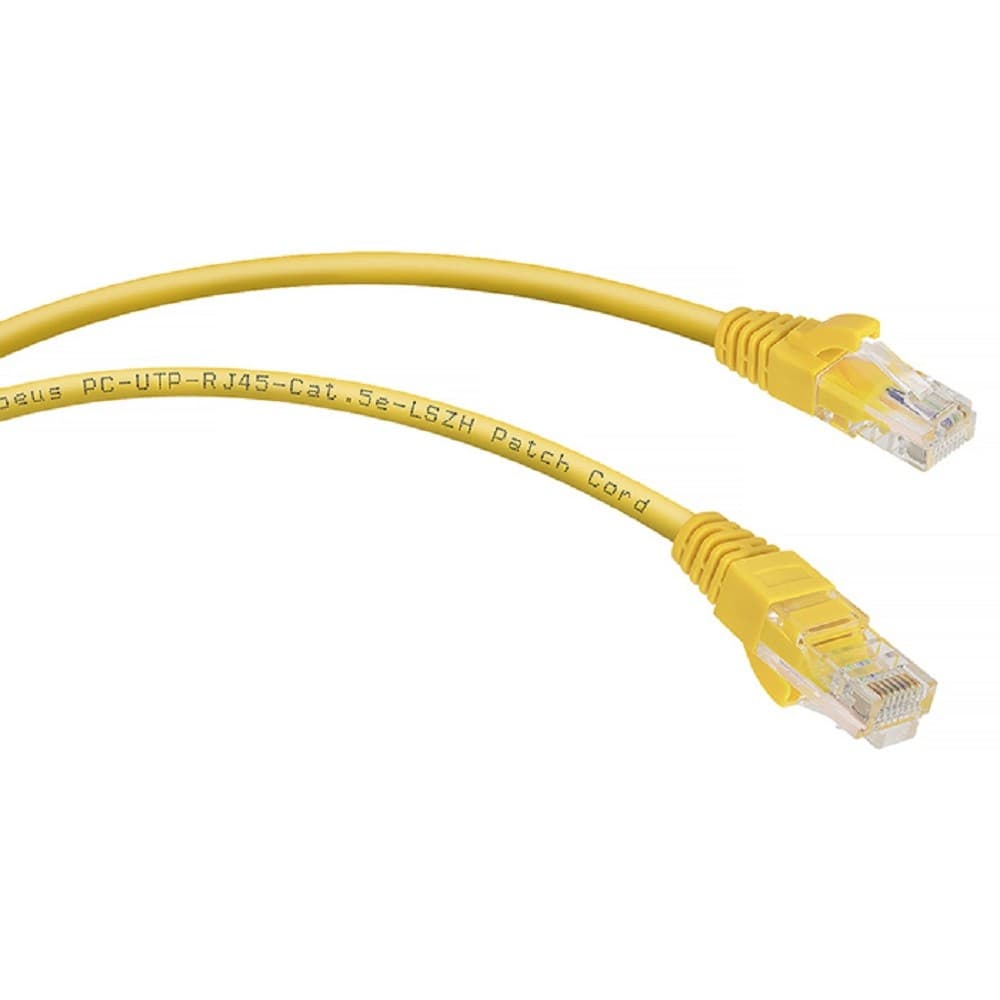 Cabeus PC-UTP-RJ45-Cat.5e-3m-YL-LSZH Патч-корд U/UTP, категория 5е, 2xRJ45/8p8c, неэкранированный, желтый, LSZH, 3м