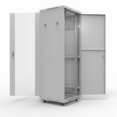 Rexant (04-2306) Шкаф напольный 19" серии Standart 42U 600х800мм, передняя дверь стекло, задняя дверь металл, RAL 7035 (состоит из 2 частей)