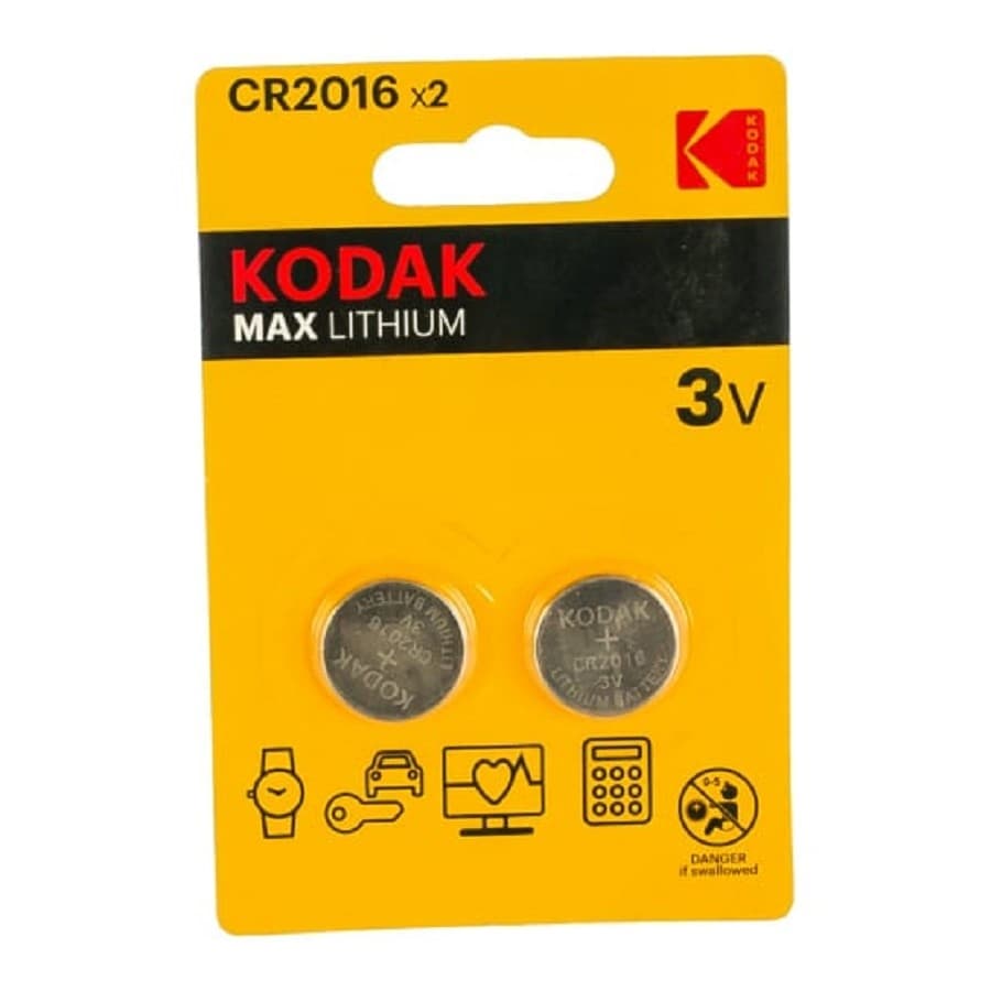 Kodak CR2016-2Bl Max Lithium (60/240/43200) (2 шт. в уп-ке)