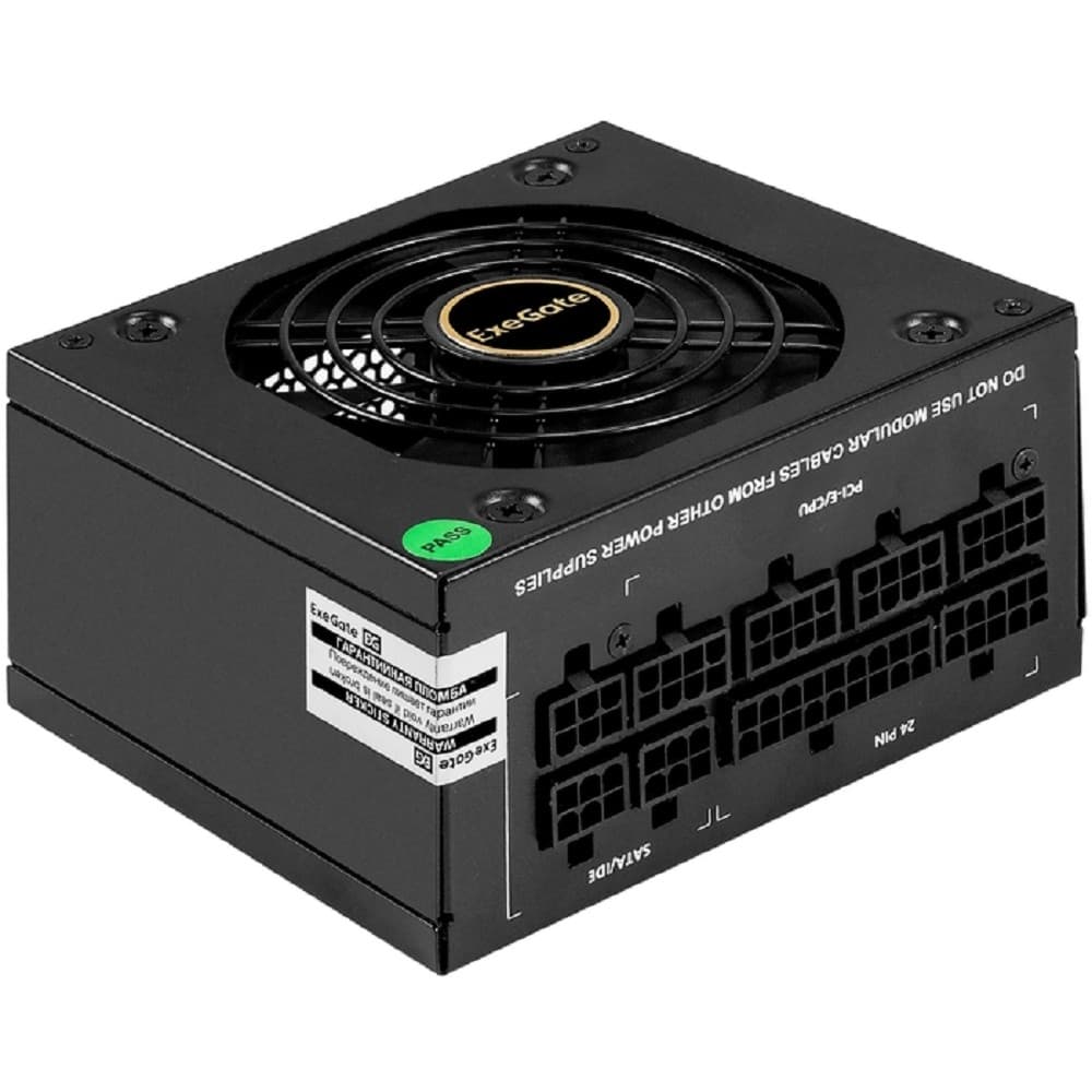 Повреждение упаковки Exegate EX297193RUS Блок питания 650W ExeGate M650 GOLD (SFX, APFC, КПД 90% (80 PLUS GOLD), 9cm fan, 24pin, (4+4)pin, 2xPCI-E, 6xSATA, 3xIDE, 1xFDD, Full Cable Management, black
