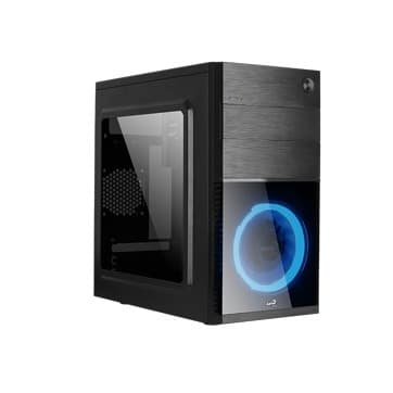 Корпус MiniTower AeroCool CS-105 blue RGB fan (mATX, 1xUSB3.0, 1xUSB2.0 без БП)