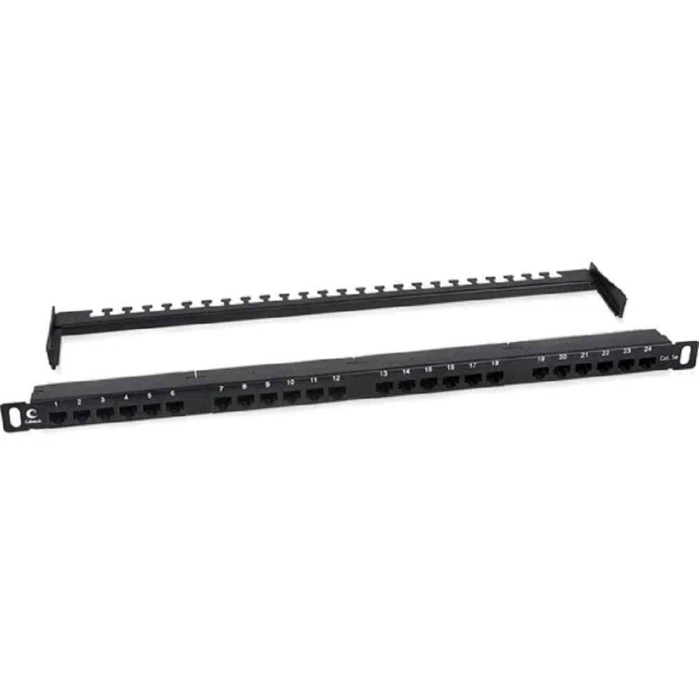 Патч-панель 19" 24 порта RJ-45 UTP 5e Cabeus PLHD-24-Cat.5e-Dual-180-0,5U неэкранированная