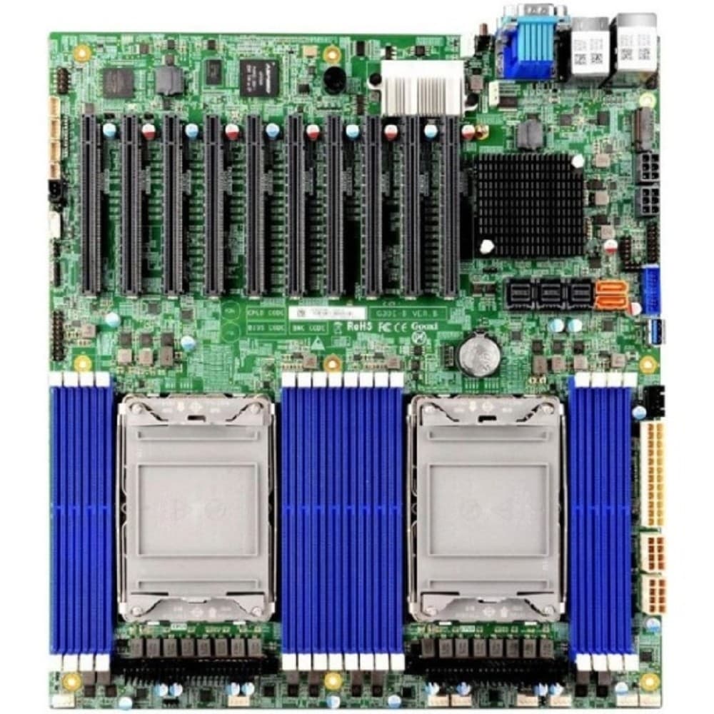 MB Gooxi G3DE-B-PK, 2x LGA 4189 Intel Gen3, 16xDDR4 ECC REG, 3xSFF8643, 6* PCI-E 4.0 x8, 4* PCI-E 4.0 x16, M.2 PCIe x4 2280, 2* SATA DOM, 2x1GbE LAN i350, IPMI, VGA, COM, 2*USB 3.0, E-ATX