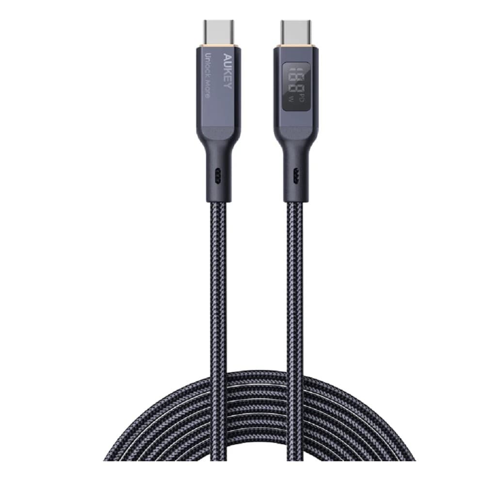 Поврежденнная упаковка Aukey Кабель Nylon Braided 100w LCD 1m black (AC-CB-MCC101)