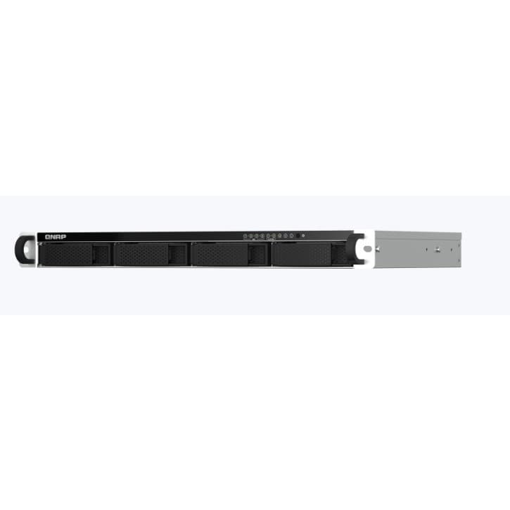 QNAP TS-464eU-4G NAS 4 HDD trays, rackmount 1U, 1 PSU. 4-core Intel Celeron N5105/N5095 up to 2.9 GHz, 4 GB RAM (1 x 4 GB) up to 16 GB (2 x 8GB), 2.5 Gigabit Ethernet x 2, 4xUSB, 1xHDMI . 2xM.2 PCIe