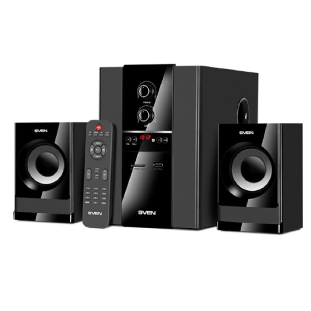 Повреждение упаковки АС MS-1821, черный (44 Вт, Bluetooth, пульт, дисплей, FM, USB, SD)
