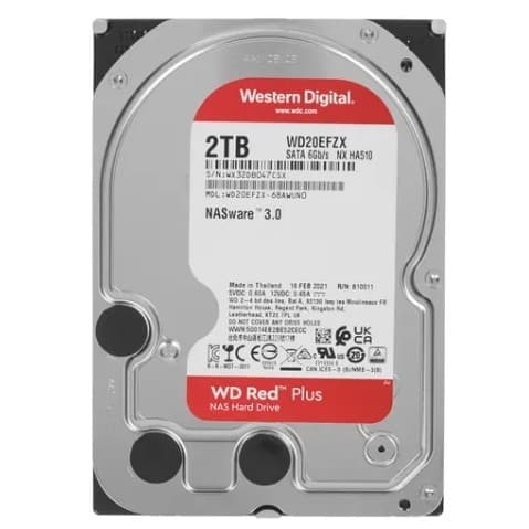Жесткий диск NAS 2 TB WD WD20EFZX Red Plus 3.5", SATA3, 6Gb/s, 5400 RPM, 128Mb