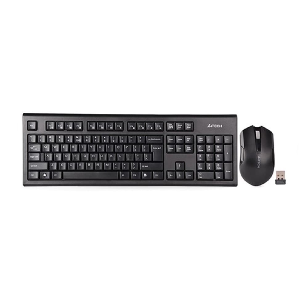 Повреждение упаковки Комплект (клавиатура+мышь) A4TECH 3000NS, USB, беспроводной, черный