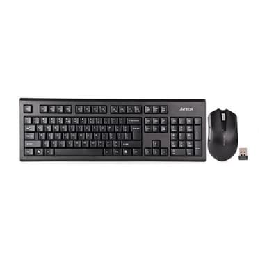 Повреждение упаковки Комплект (клавиатура+мышь) A4TECH 3000NS, USB, беспроводной, черный