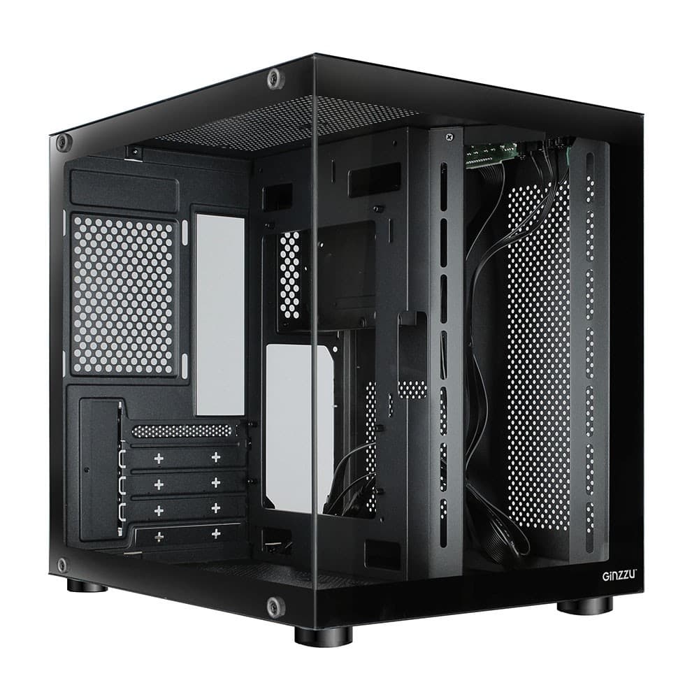 Ginzzu V100 закаленное стекло 1*USB 3.0,1*USB 2.0, AU mATX