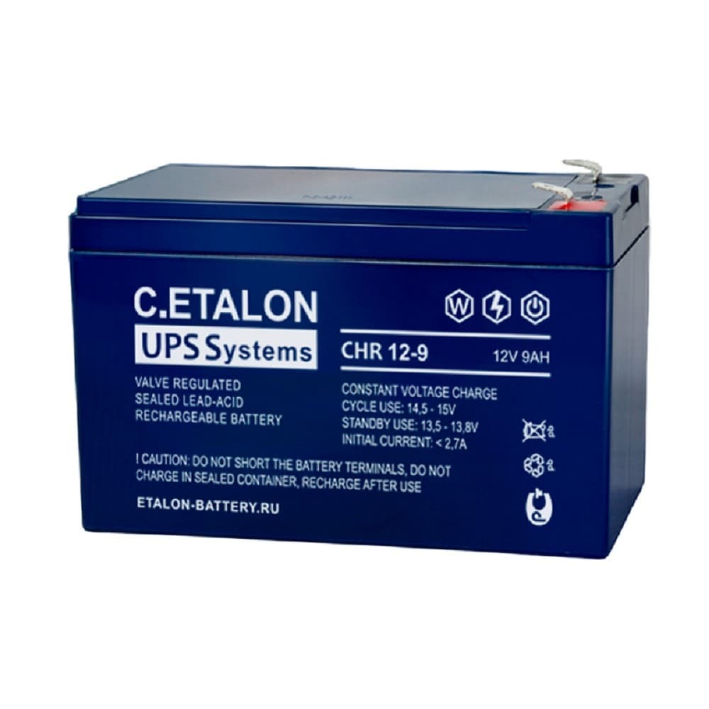 C.ETALON Аккумулятор CHR 12-9 (12 В 9 Ач,Нож F2 (Faston))
