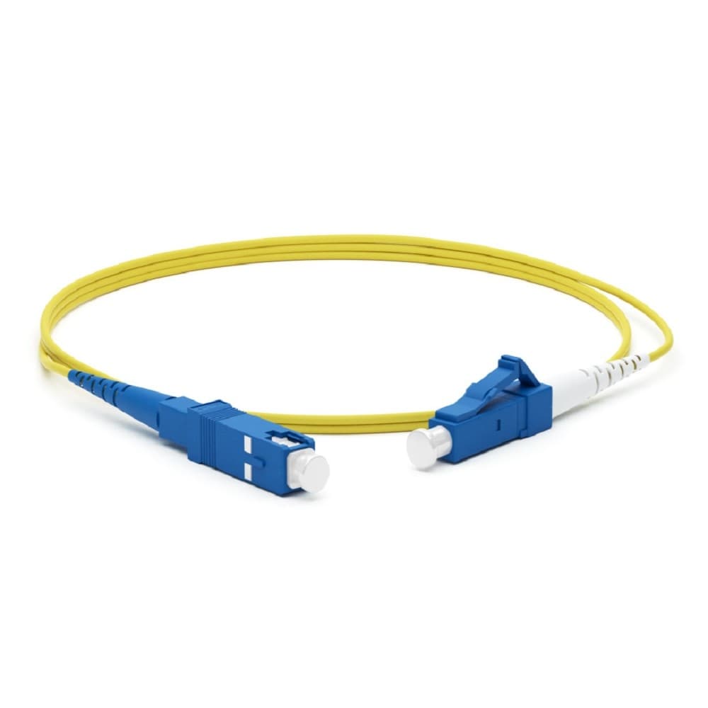 Hyperline FC-S2-9-LC/UR-SC/UR-H-1M-LSZH-YL Патч-корд волоконно-оптический (шнур) SM 9/125 (OS2), LC/UPC-SC/UPC, 2.0 мм, simplex, LSZH, 1 м