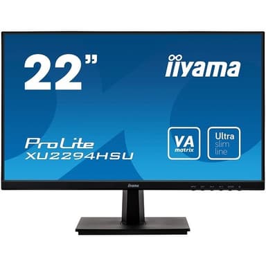 IIYAMA 21.5" XU2294HSU-B1 черный {VA 1920x1080 75Hz 4ms 178/178 250cd 3000:1 8bit(6bit+FRC) D-Sub HDMI1.4 DisplayPort1.2 FlickerFree 2xUSB2.0 2x1W VESA}