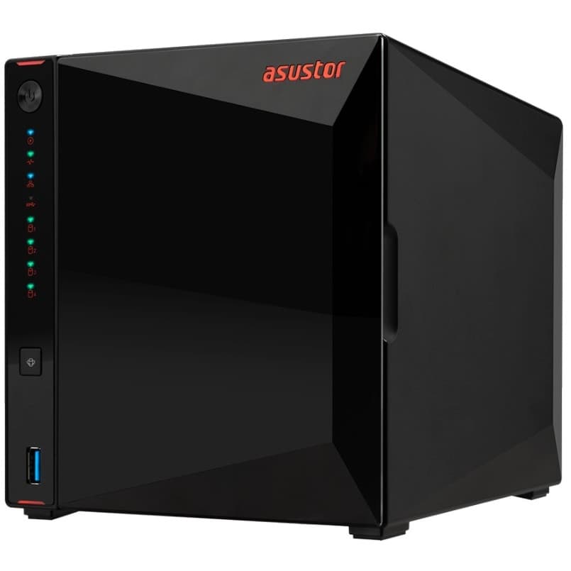 Asustor AS5304T 4-Bay NAS/Media player/Intel Celeron J4105 1.5GHz, up to 2.5 GHz(Quad-Core), 4GB SO-DIMM DDR4, noHDD(HDD,SSD),/2x2,5GbE(LAN)/3xUSB3.2,HDMI