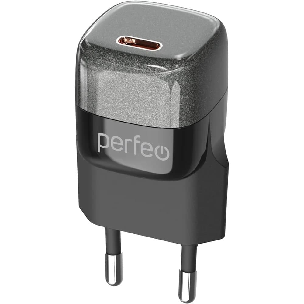 PERFEO Сетевое зарядное устройство с разъемом TYPE-C, GaN, 20W, черный (I4650)