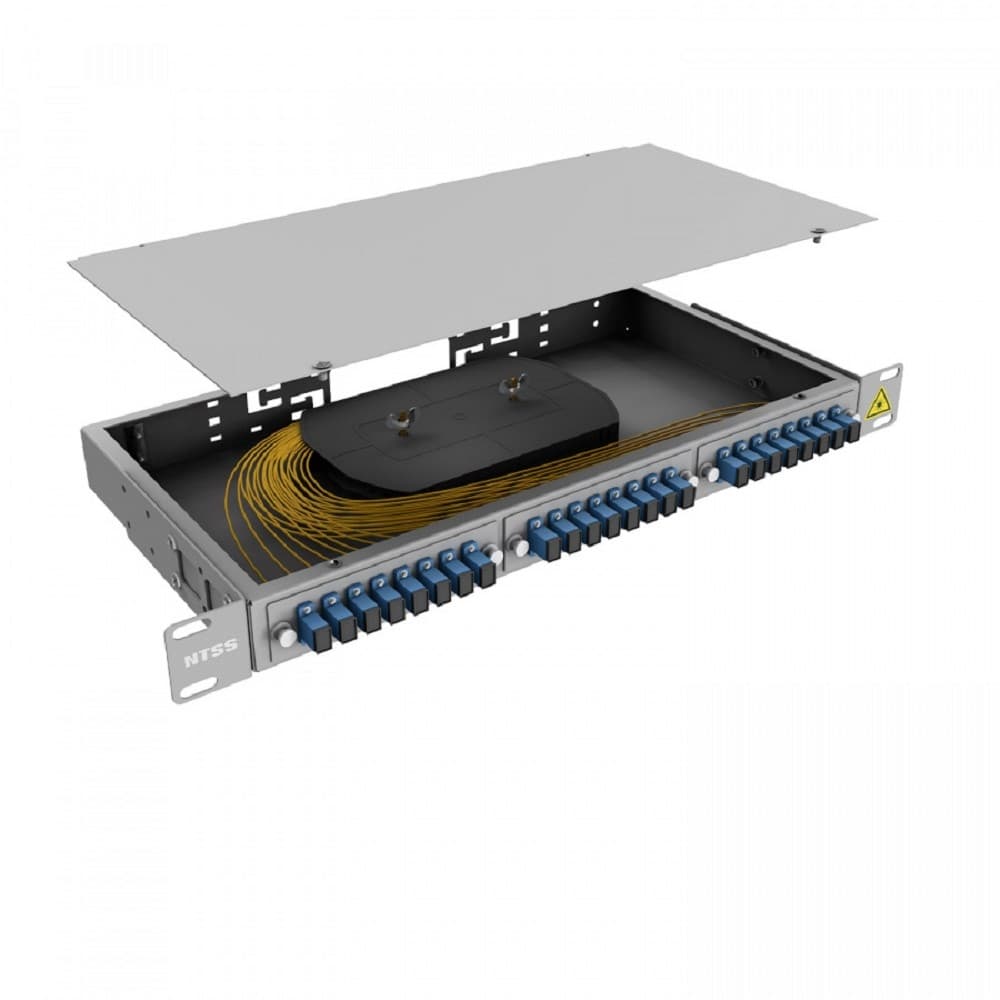 NTSS Кросс 19" NTSS PREMIUM, предсобранный 1U, 4 порта SC/UPC, 9/125 мкм, (сплайс, пигтейлы, кдзс, планки, адаптеры) NTSS-RFOB-PM-1U-4-SC/U-9-SP1.5G1A