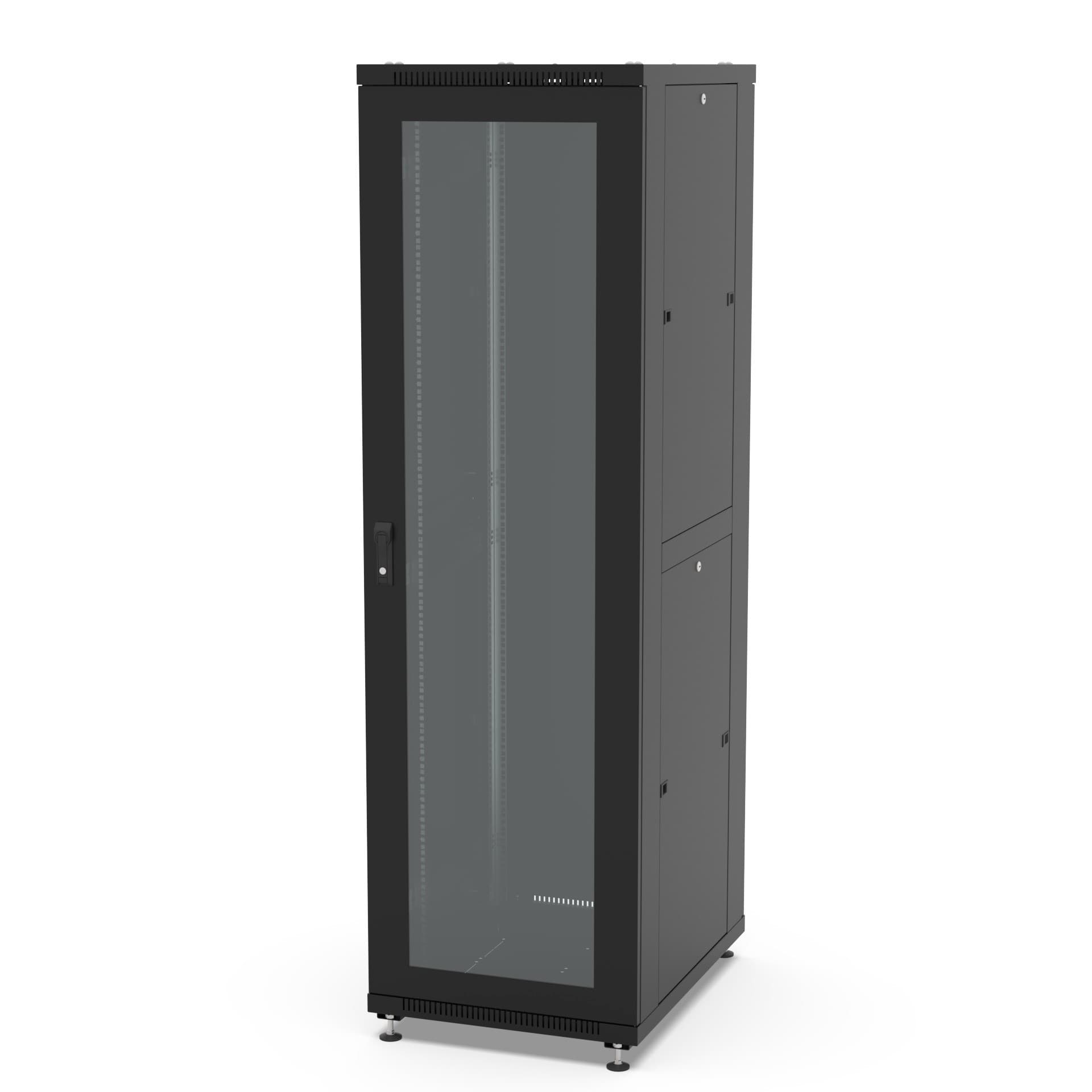 Шкаф напольный 19", 42U Filum FL-NT-4268GM2M-BK NETWORK (ШхГхВ) 600x800x1987 мм, двери: стеклянная/сплошная металл, цвет черный RAL9005