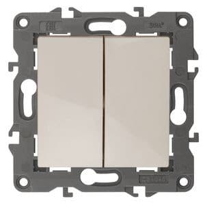 Эра Б0034231 14-1104-02 Выключатель двойной, 10АХ-250В, IP20, Эра Elegance, сл.кость