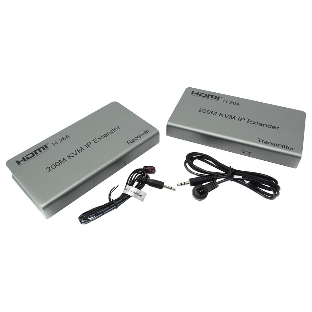 ORIENT VE052, HDMI KVM IP extender, HDMI+USB удлинитель до 200 м по витой паре Cat5e/6, HDMI 1.3, 1080p@60Hz, HDCP, (исп.TCP/IP про-л, код-а H.264, битрейт 8Mbps) пит. от вн. БП 5В/2А