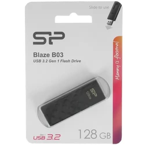 Silicon Power USB Drive 128GB Blaze B03, USB 3.2, Черный