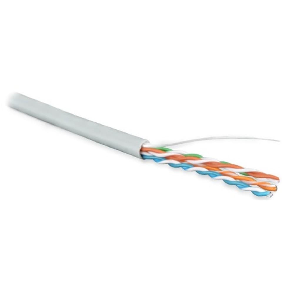 Hyperline UUTP4-C5E-S24-IN-LSZH-GY-305 (305 м) Кабель витая пара, неэкранированная U/UTP, категория 5e, 4 пары (24 AWG), одножильный(solid), LSZH, нг(С)-HF, -20°C – +75°C, серый