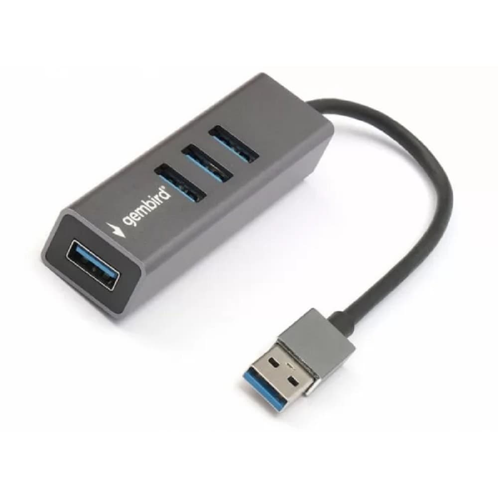 Gembird Разветвитель USB3.1 4xUSB, кабель USB 17см, алюминий (UHB-C454)