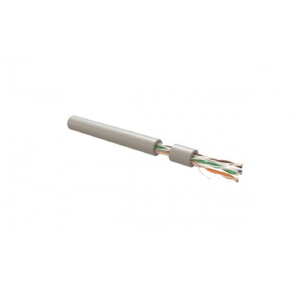 Hyperline Кабель витая пара, неэкранированный U/UTP, категория 6, 4 пары 23 AWG, 4х2х0,58 мм, однопроволочные жилы, нг(А)-LSLTx, внутренний -20°C – +60°C, серый, системная гарантия 25 лет