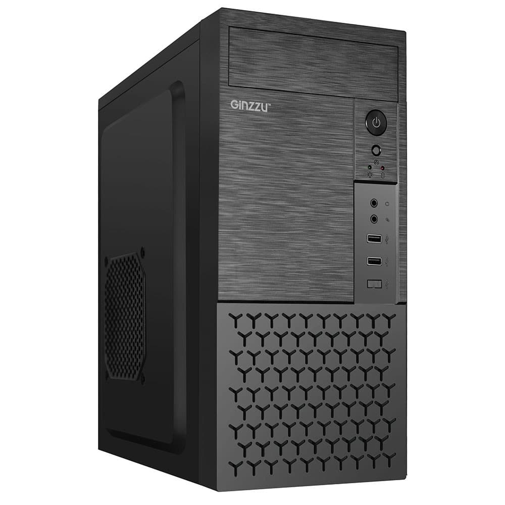 Корпус GINZZU MiniTower B410 черный (mATX, без БП, 2xUSB 2.0, no fan) (Ginzzu B410)
