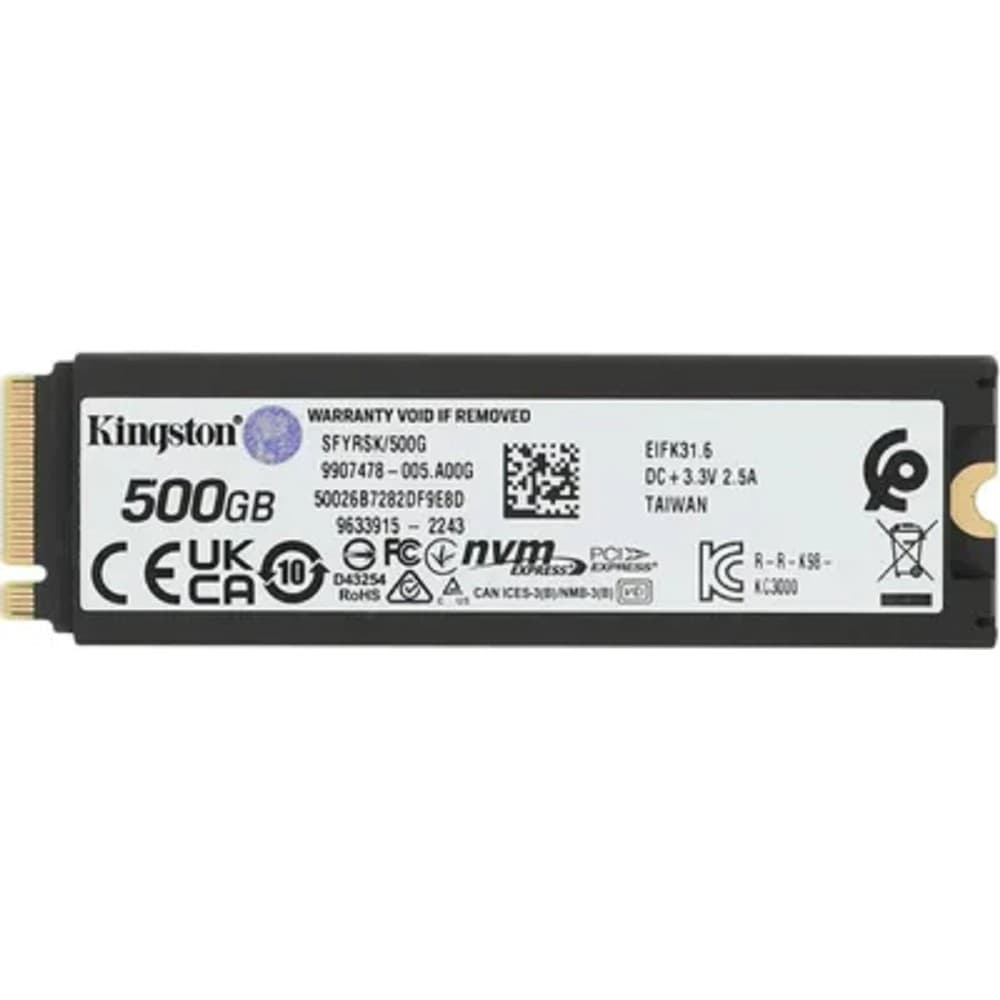 Kingston SSD Fury Renegade, 500GB, M.2 22x80mm, NVMe, PCIe 4.0 x4, 3D TLC, SFYRSK/500G
