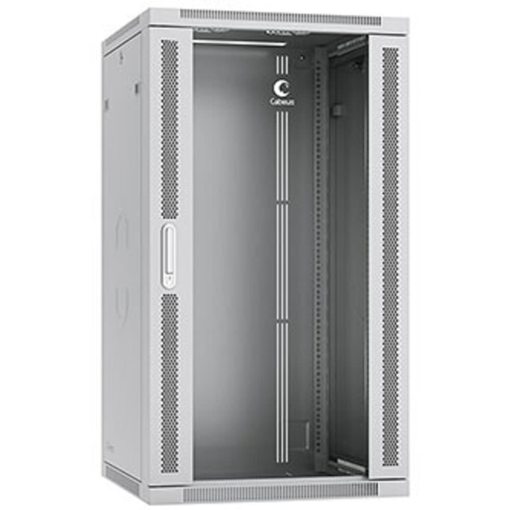 Cabeus SH-05F-22U60/60-R Шкаф телекоммуникационный настенный разобранный 19" 22U 600x600x1082mm (ШхГхВ) дверь стекло, цвет серый (RAL 7035)