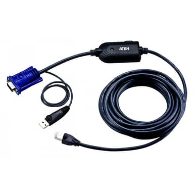 ATEN KA7970 Модуль удлинителя SVGA+KBD+MOUSE USB, 4.5 метр. для подкл. комп. к перекл. KH15xxA/KH15xxAi/KL15xxA/KH25xxA, макс.разреш. 1600х1200, RJ45+HD-DB15+USB A-тип, Female+2xMale, без Б.П. (DDC2B)