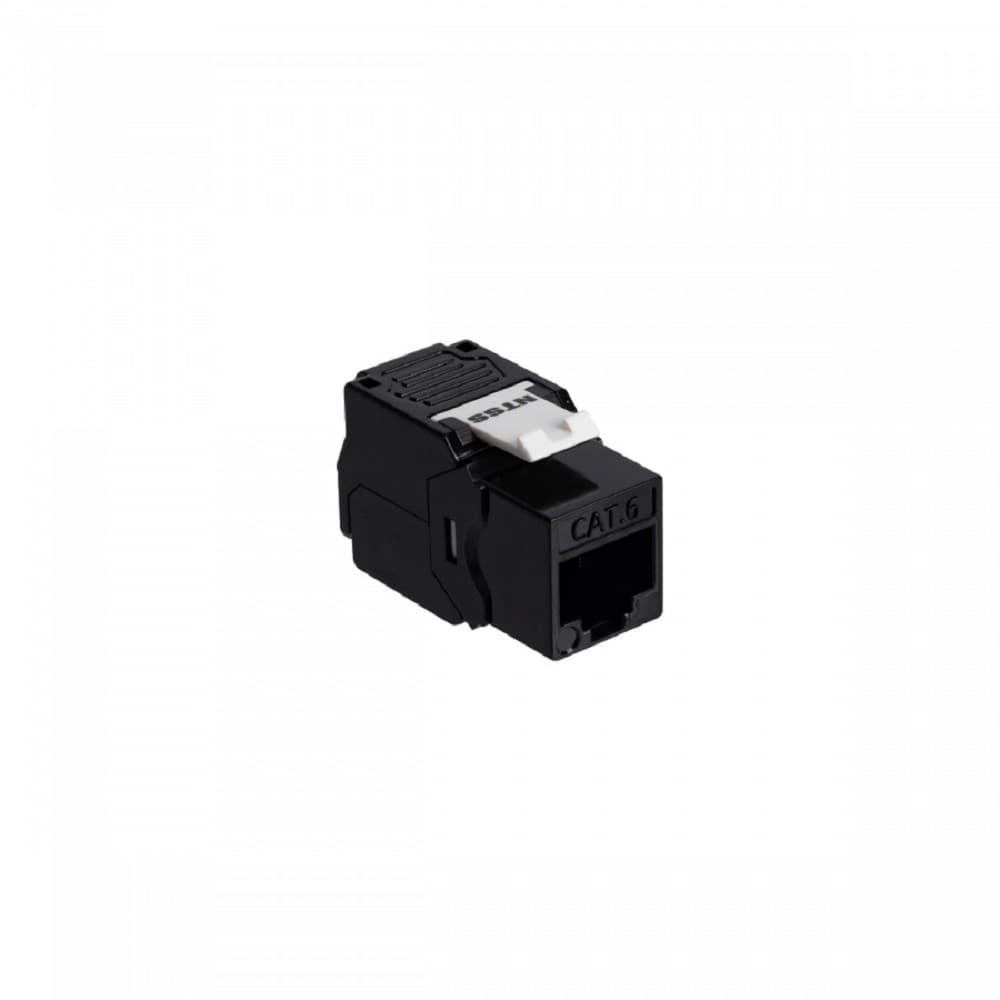 NTSS Розеточный модуль NTSS PREMIUM Keystone RJ45 UTP CAT6 180 градусов безинструментальный черный ver2 NTSS-KJ2-PM-UTP-RJ45-6-180-TL-BL