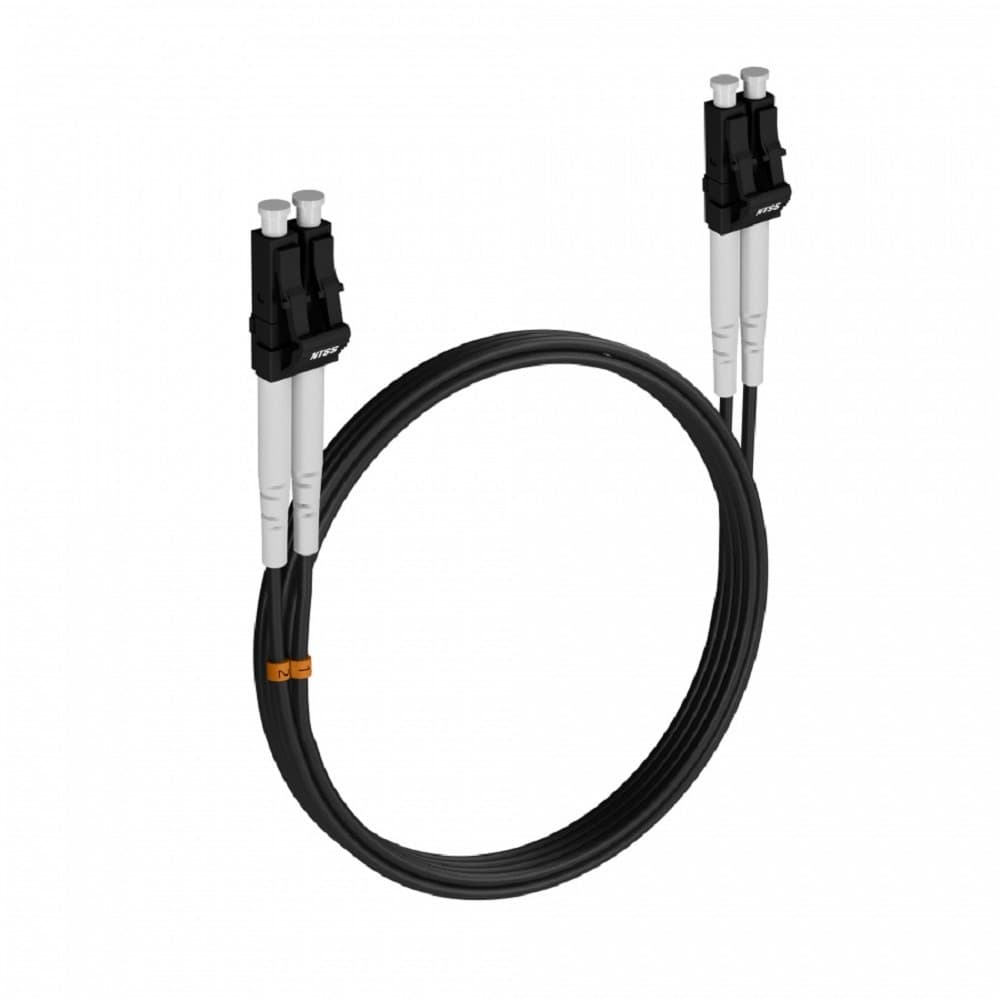 Шнур оптический NTSS dpc LC/UPC-LC/UPC 50/125 3.0мм 10м черный LSZH (патч-корд)