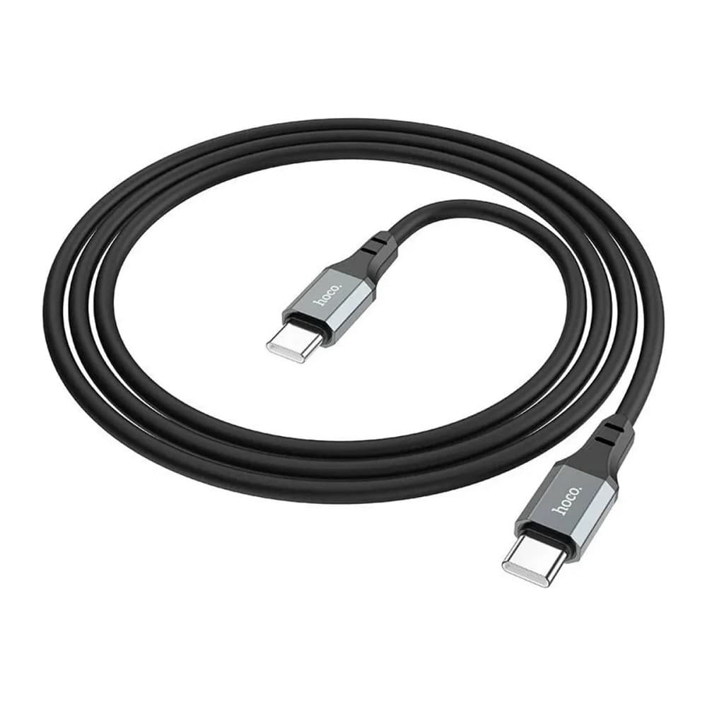 HOCO Кабель USB2.0 Hoco Type-C/Type-C, 3А, 60Вт, силиконовая оплетка, X86, 1м, черный, коробка