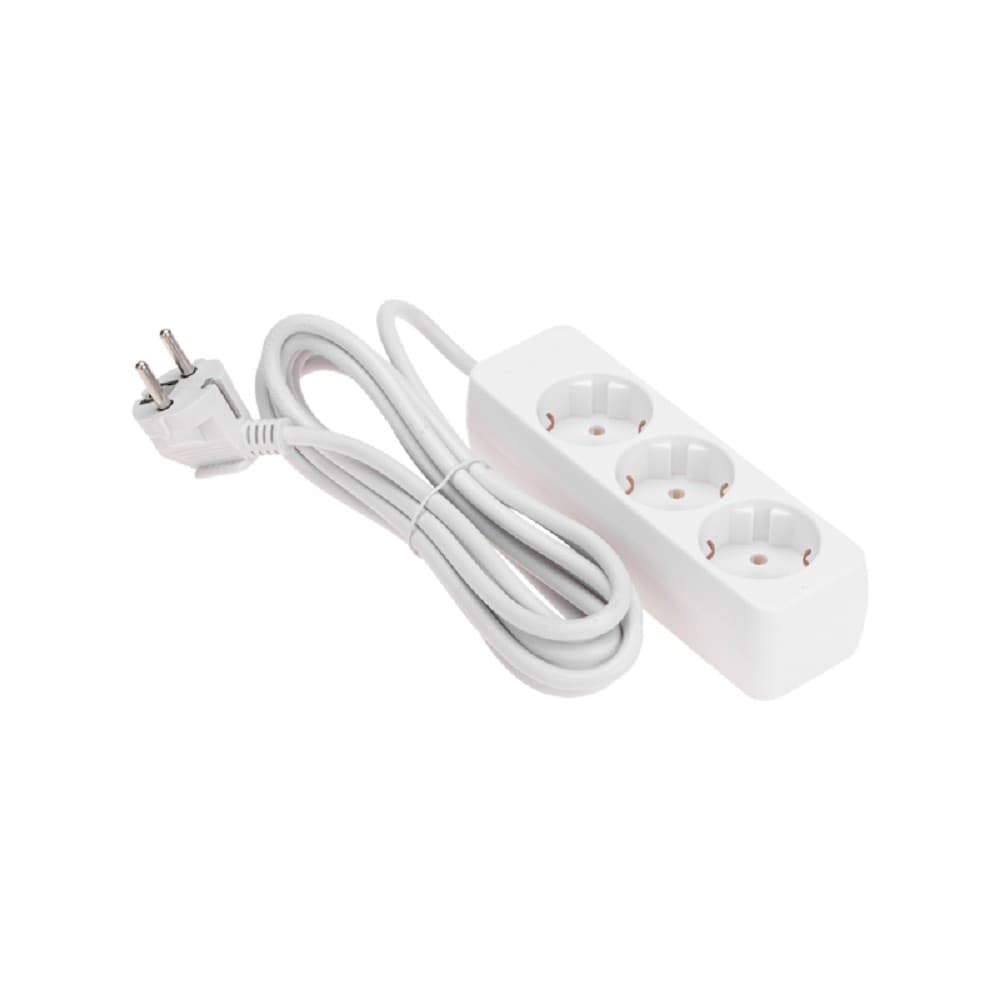 Удлинитель PROconnect 3 гнезда, 3 м, 3х0,75 мм², с/з, белый