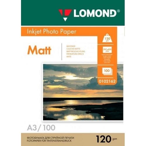 Фотобумага Lomond 0102162 A3/120г/м2/100л./белый матовое для струйной печати