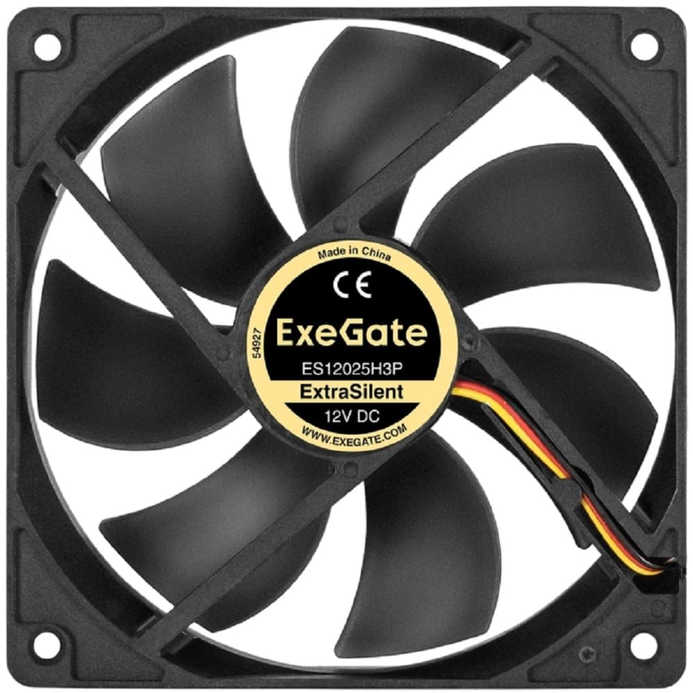 Exegate EX297056RUS Вентилятор 12В DC ExeGate ExtraSilent ES12025H3P (120x120x25 мм, Hydraulic bearing (гидродинамический), 3pin, 1450RPM, 24dBA)
