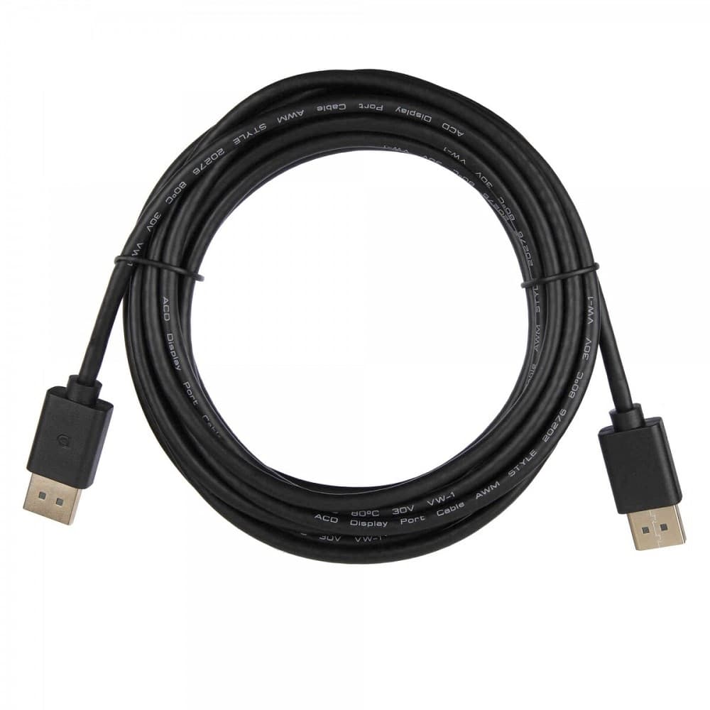Кабель ACD Кабель ACD-DDPM2-10M |ACD-DDPM2-10M| DisplayPort 1.2, Golden Plated, 20m/20m, Черный,10м