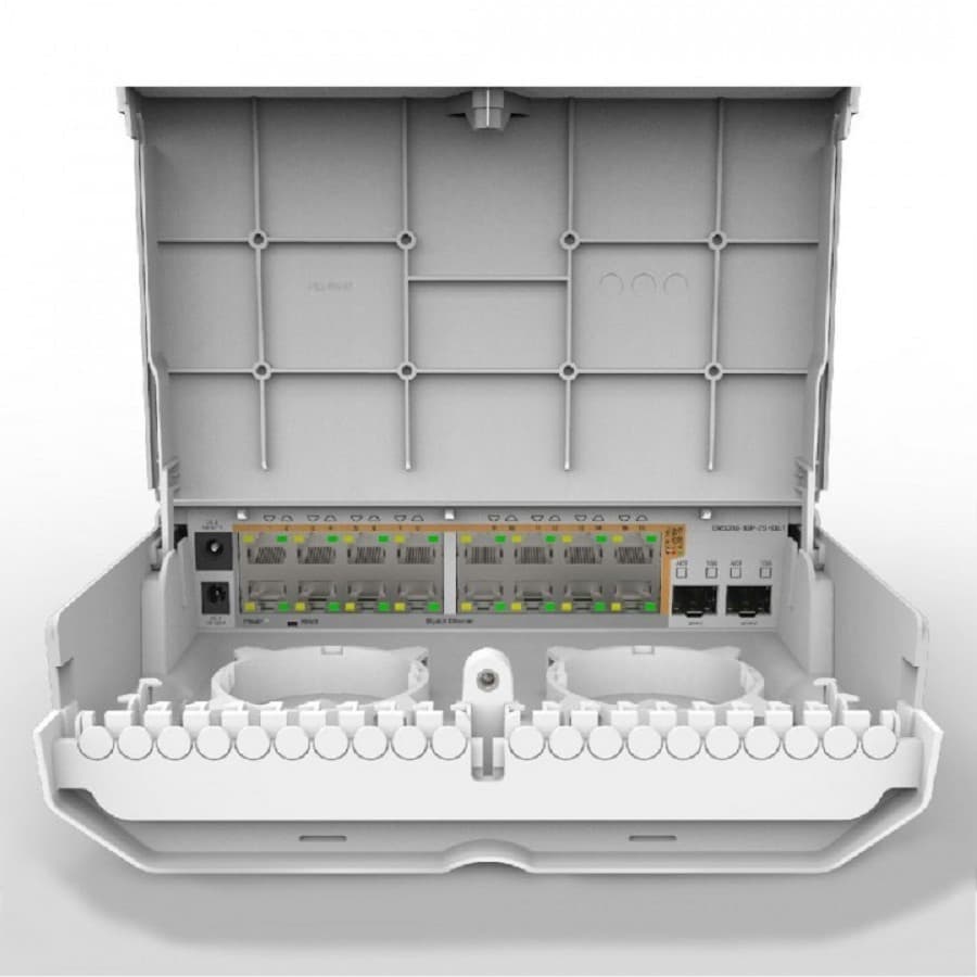 Повреждение упаковки MikroTik CRS318-16P-2S+OUT Коммутатор L2 Всепогодный, 16x 1Gbit PoE, 2x SFP+, на мачту, без БП