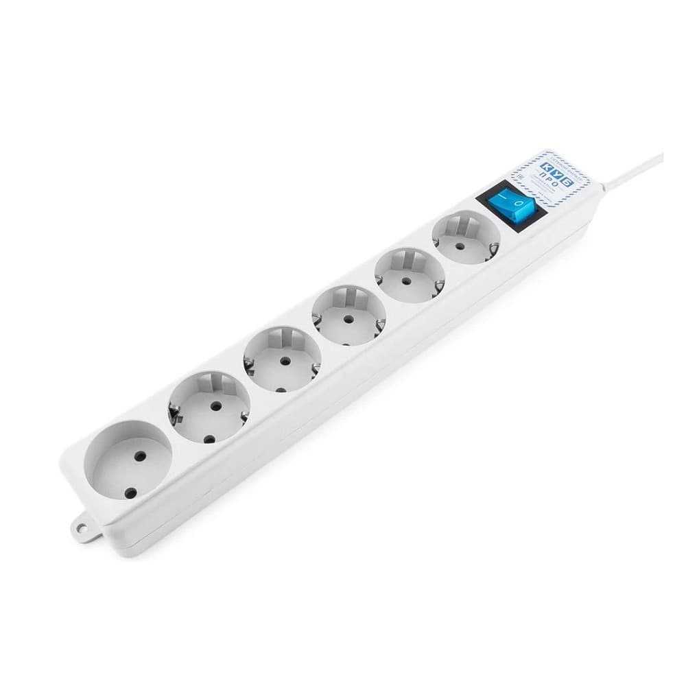 PowerCube PRO Фильтр-удлинитель (SPL(5+1)-16B-P-1,9М) 1.9 м, 6 розеток, 16А/3,5кВт, LC контур - подавление В/Ч помех