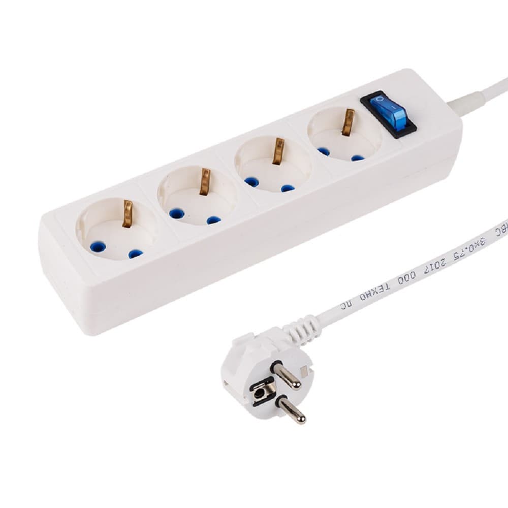PROconnect (11-7231) Сетевой фильтр STANDARD 4 гнезда, 5м, 3х0,75мм?, с/з + автовыкл., белый