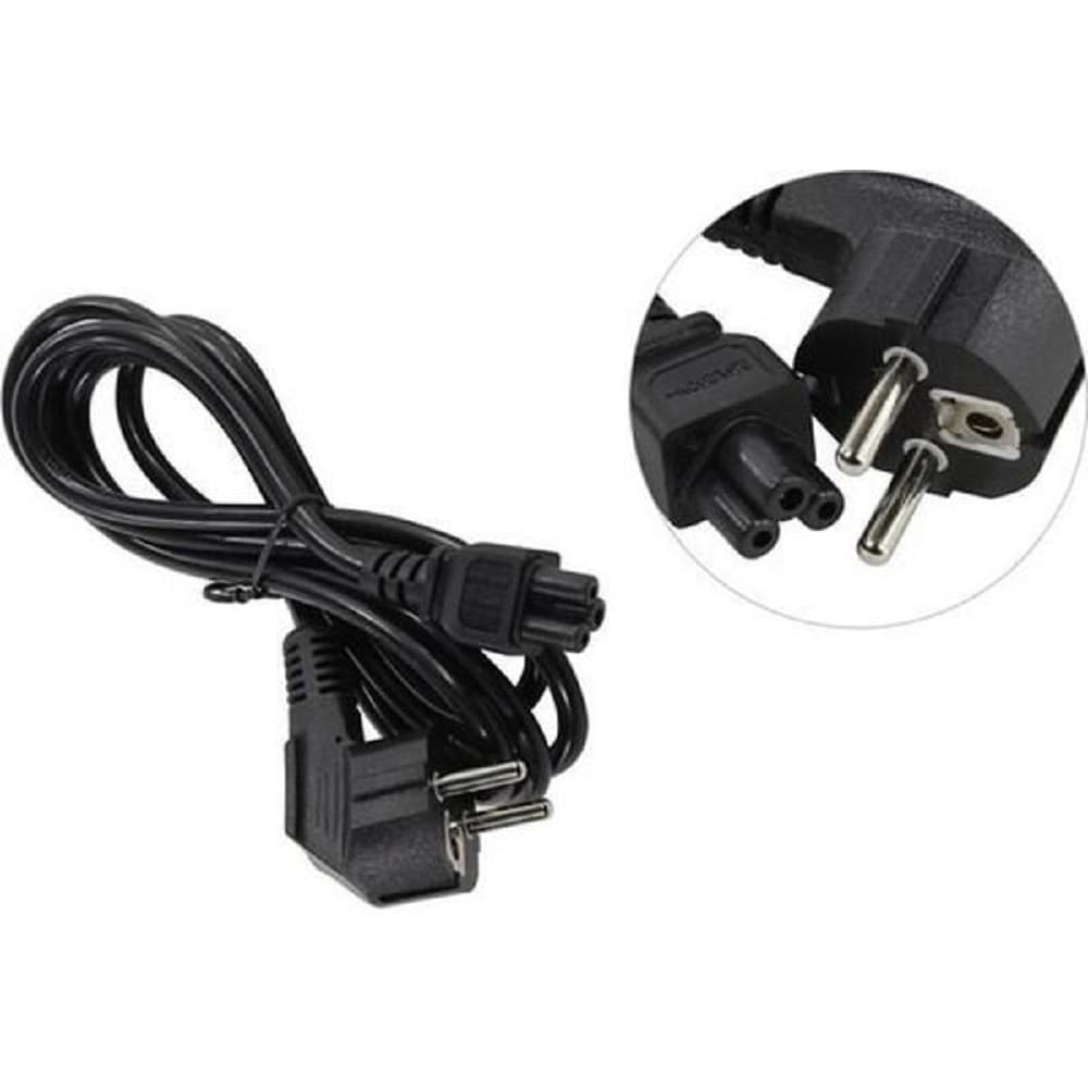 Exegate ES281010RUS Кабель питания ноутбуков ExeGate Special PC5-1,8S (Евровилка Schuko->С5) (3-pin) 0.75mm2, ССА, черный, 1.8м.