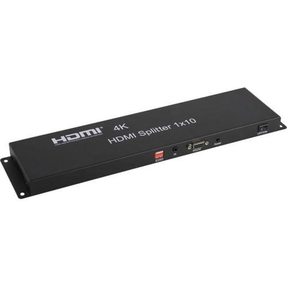 ORIENT HSP0110H, HDMI 4K Splitter 1->10, HDMI 1.4/3D, UHDTV 4K(3840x2160)/HDTV1080p/1080i/720p, HDCP1.2, EDID управление, RS232 порт, IR вход, внешний БП 12В/2А, метал.корпус