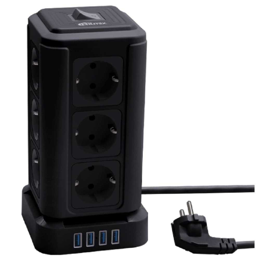 RITMIX RM-2124 Black Сетевой фильтр с кнопкой питания
