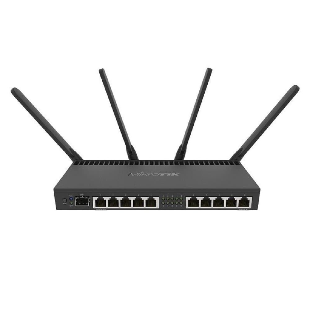 MikroTik RB4011iGS+5HacQ2HnD-IN Беспроводной маршрутизатор 1.4ГГц, 4 ядра, 1GB RAM, 512MB NAND, 10x 10/100/1000 LAN, 1 SFP+, 2,4Ghz/5Ghz, 802.11a/b/g/n/ac