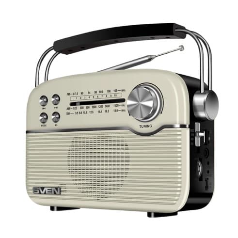 АС SRP-500, белый (3 Вт,Bluetooth, FM/AM/SW, USB, microSD, AUX, встроенный аккумулятор)