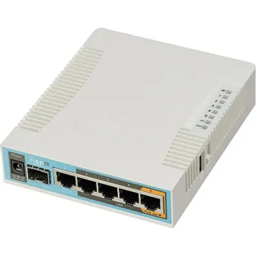 MikroTik RB962UiGS-5HacT2HnT Беспроводной маршрутизатор hAP ac 2.4+5ГГц, 802.11a/b/g/n/ac, 5x Ethernet 1G, 1x SFP