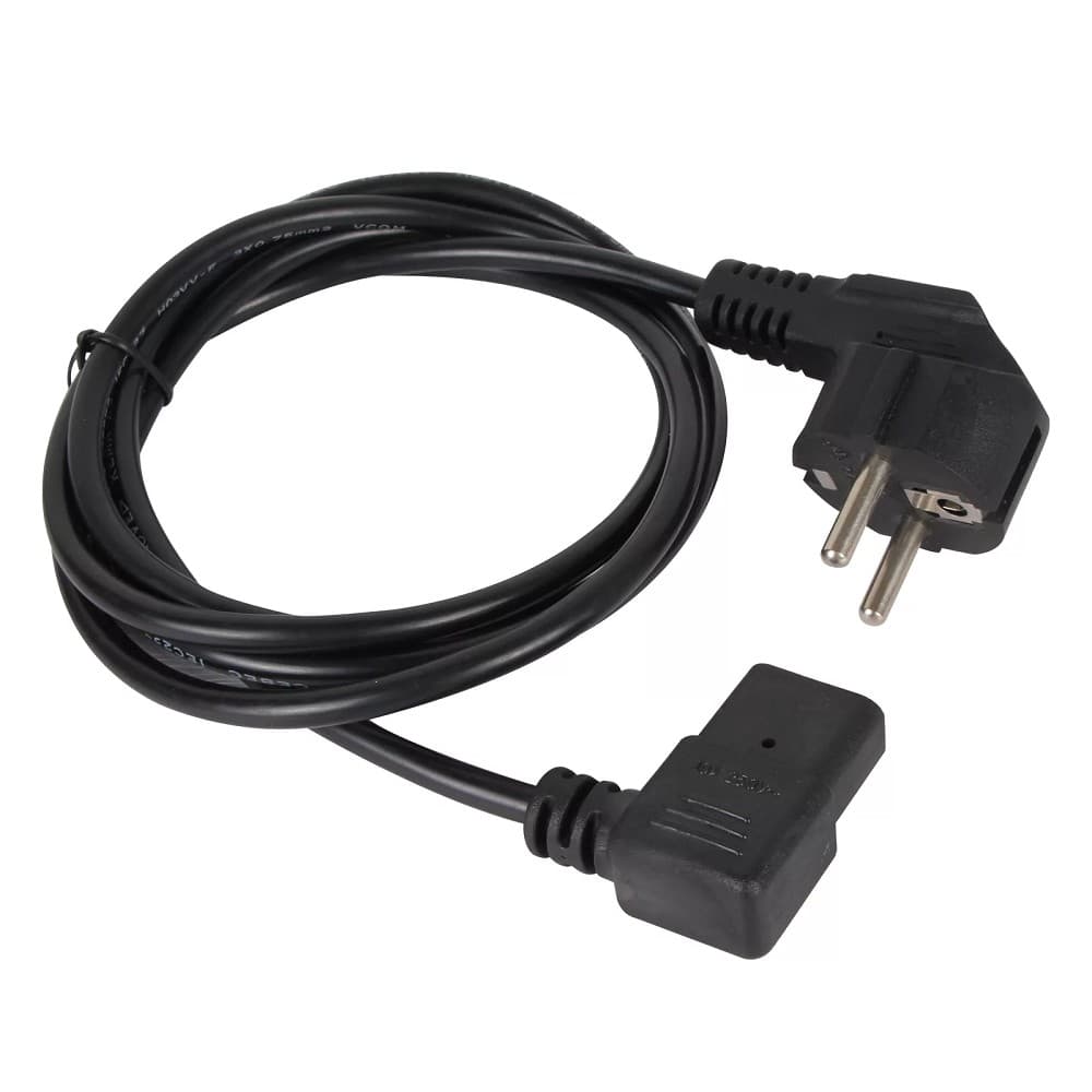 VCOM CE021R-CU0.75-1.8M Кабель комп - розетка 220V EU (угол-угол)<VDE> 3GX0,75mm2, 1,8m, медь