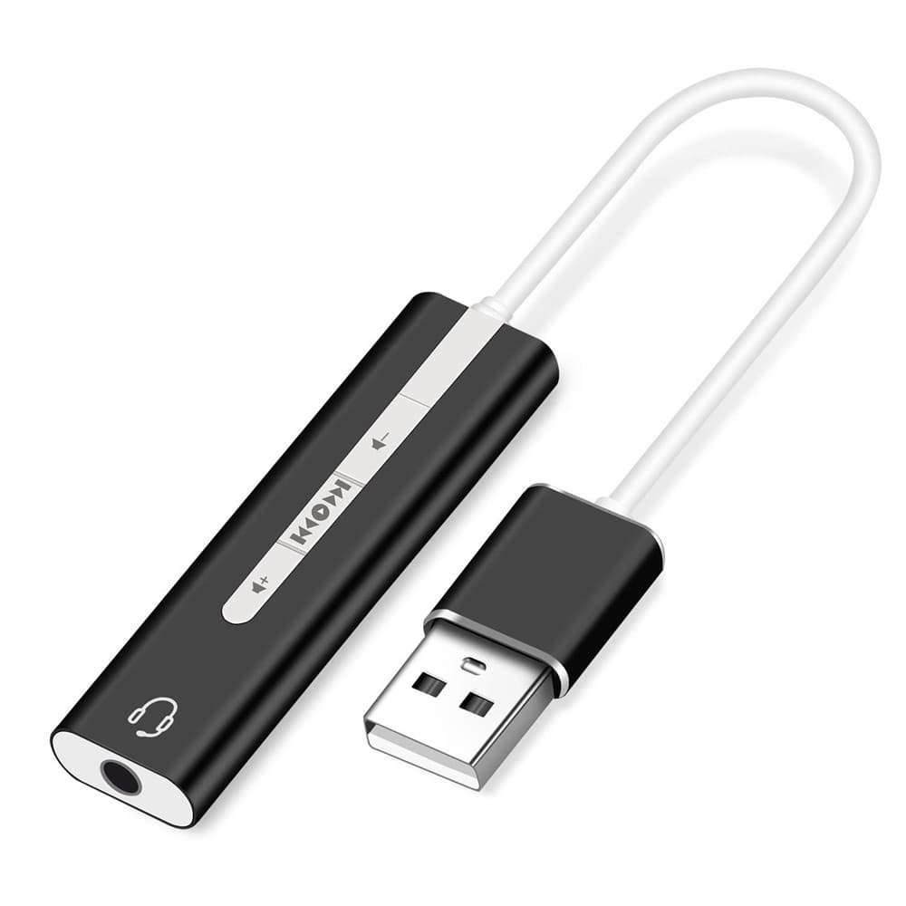 Переходник USB - 3.5 Jack (F), 0.1м, Orient AU-04PLB