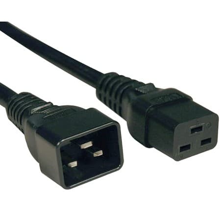 Hyperline PWC-IEC19-IEC20-1.0-BK Кабель питания IEC 320 C19 - IEC 320 C20 (3x1.5), 16A, прямая вилка, 1м, цвет черный